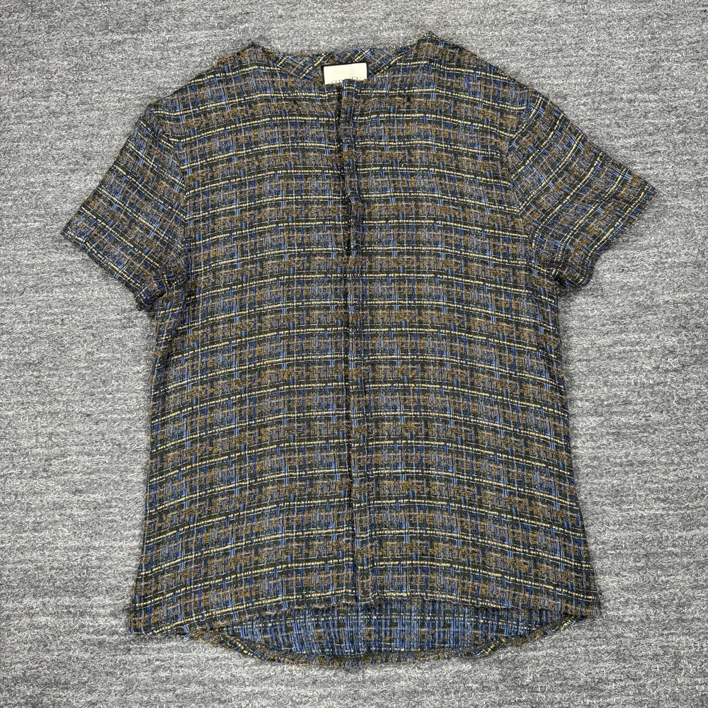 Orttu Shirt Men Small Woven Short Sleeve Hidden Button Knit Party Beach Resort